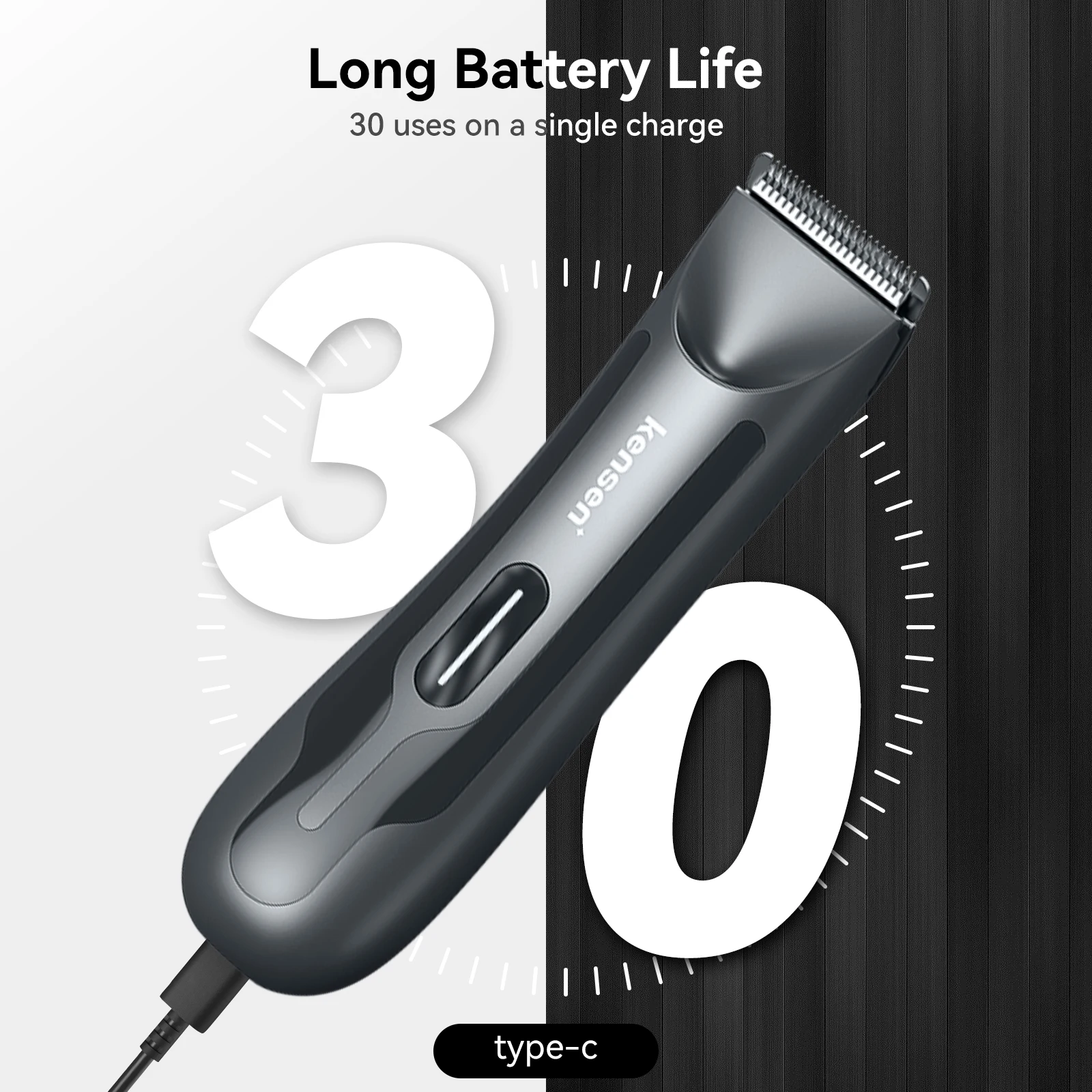 Kensen S10 Men's Electric Groin Body Hair Trimmer Pubic Hair Trimmer Body Grooming Clipper for Men Bikini USB Rechargeable Razor 6