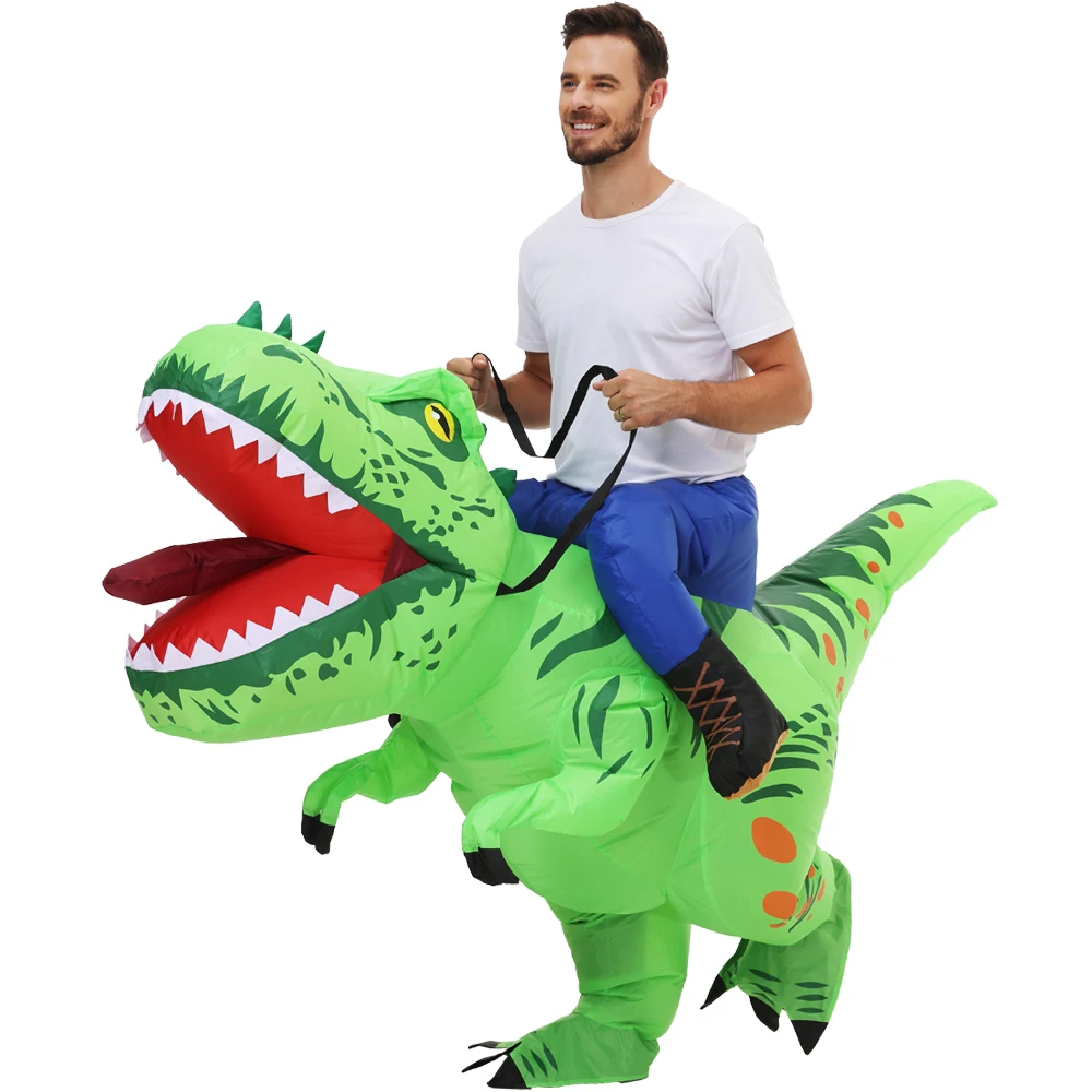 New T-Rex Dinosaur Cosplay Inflatable Costumes Suits Mascot Funny Party Anime Christmas Halloween Costume Dress for Adult Kids