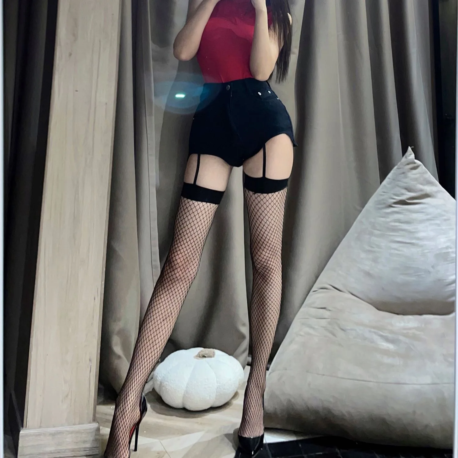 Französischer Stil Strumpfhalter-Bodystockings Luxuriöse Overknee-Strümpfe Transparente Seidenstrumpfhosen Elegante Strumpfhosen Sexy Strümpfe Einteilige Strumpfhose # # – Detail 10