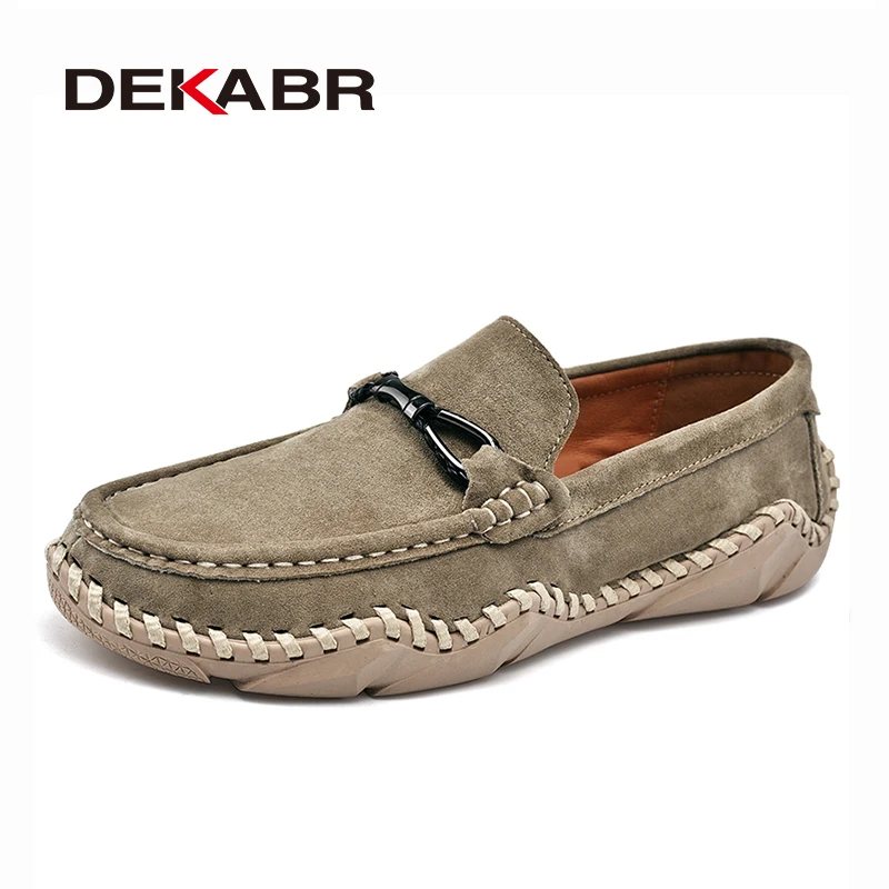 DEKABR Luxury Brand Comfort Men Loafers Wear-Resistant Rubber Sole Genuine Leather Flats Fashion Shoes Causal Driving Shoes