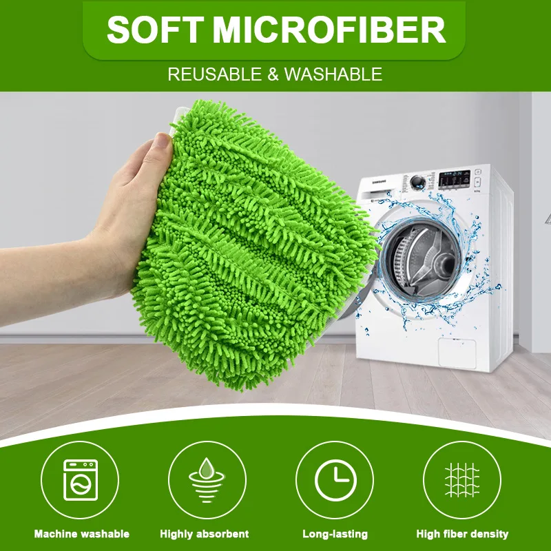 Reusable Microfiber Mop Pads 2pcs for Swiffer Sweeper XL Dry Sweeping Wet Mop Cloths Replacement Sweeping Mopping Pad Refill