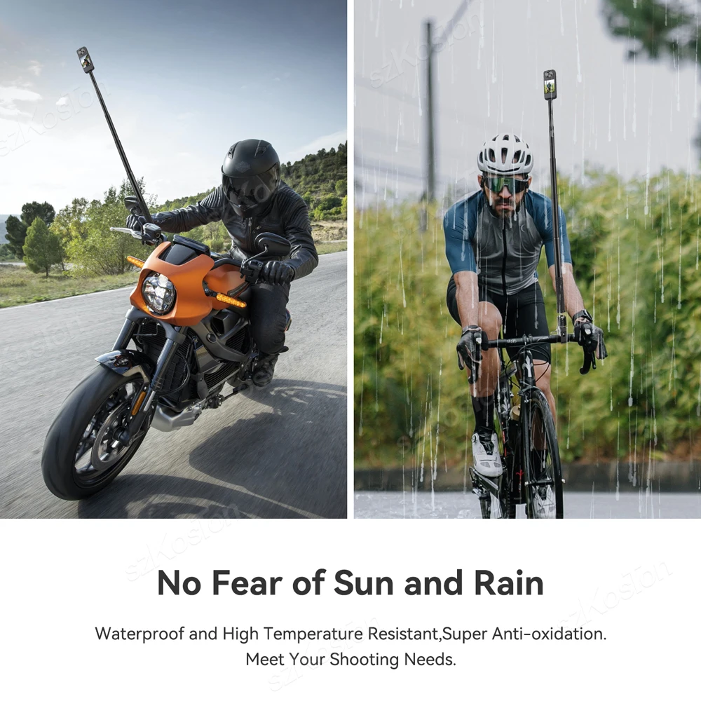 Fotocamera Moto Manubrio Montaggio Selfie Stick Monopiede Della Bicicletta per Go Pro 13 12 11 10 9 8 Insta360 X4 X5 DJI Osmo Action 5 Pro 4 - immagine 4