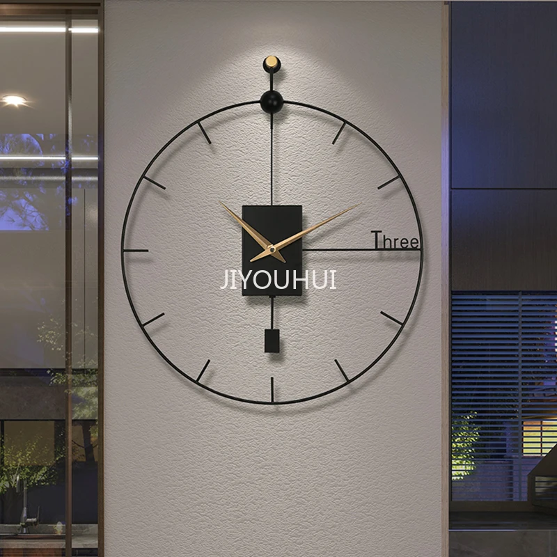 

Extra Large Living Room Wall Clock Free Shipping Modern Design Art Electronic Wall Clocks Minimalist Gold Black Saat Decoration