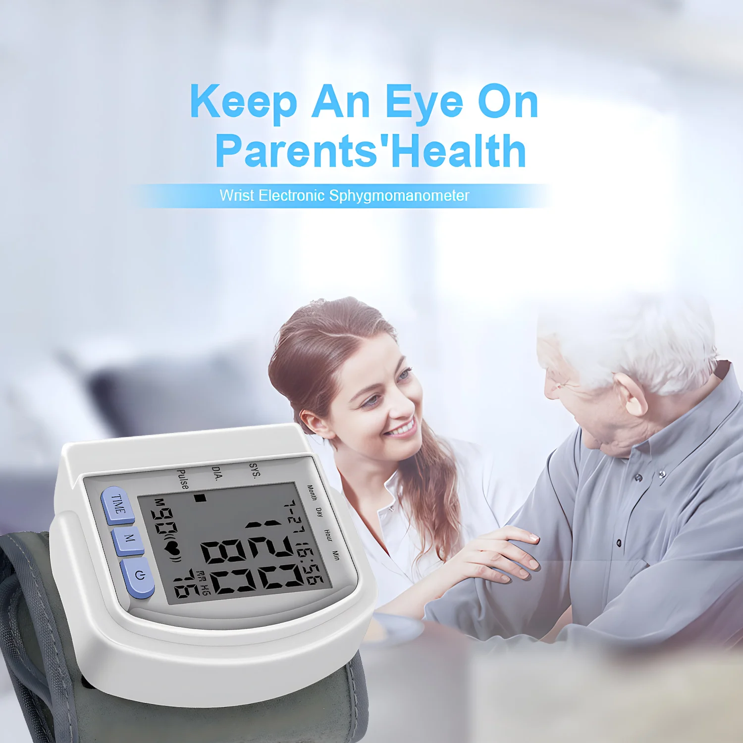 Family LCD Display Wrist Blood Pressure Monitor Tonometer Tensiometer Automatic Digital Pulsometer Sphygmomanometer blood pressure monitor blood pressure meter