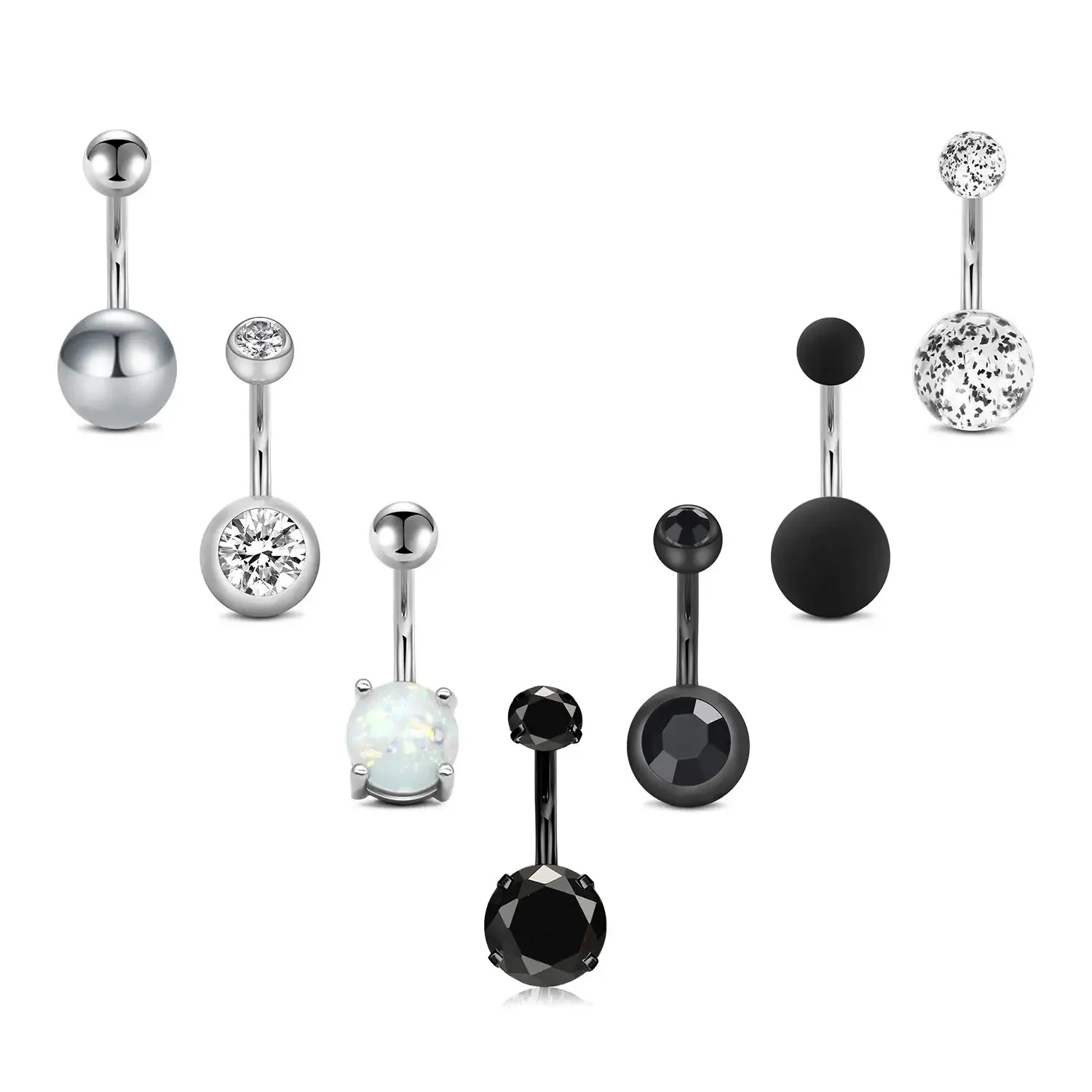 

Belly Button Ring Surgery Stainless Steel 14G Cubic Zirconia 10mm Perforated Barbell Body Jewelry Suitable for Women and Girls