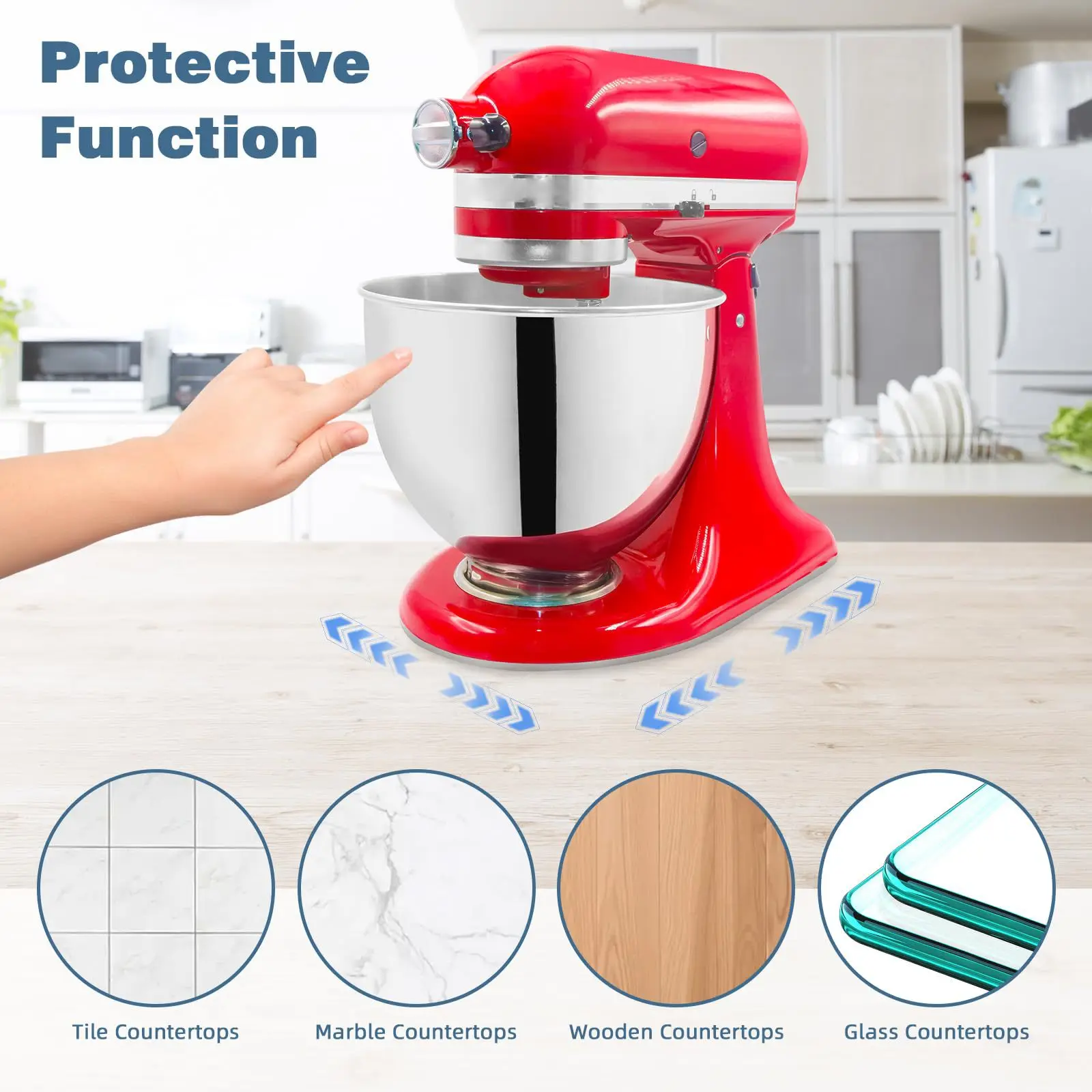 Für KitchenAid: Acryl-Gleitschieber für Mixer, 5QT Schrägkopf-Standmixer-Zubehörpads, Küchenmixer-Zubehör für den Haushalt – Detail 5