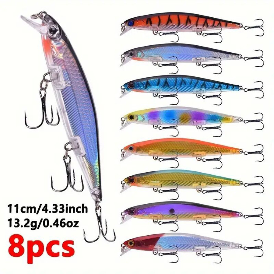 8PCS Jerkbait Minnow Hard Bait Crankbait Fishing Lure Set Of Wobblers For Trolling Pike Fish Bass Artificial Baits Kit Swimbait