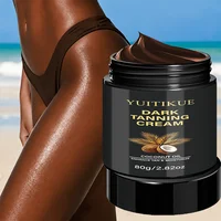 Crème accélérateur de bronzage foncé 80g, infusée à l'huile de noix de coco, favorise le bronzage naturel, hydratant, lotion corporelle pour le bronzage en plein air. 6