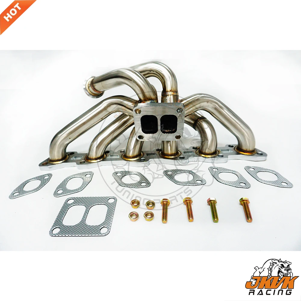 Паровая труба JKVK RACING SS304 толщиной 3 мм, 240sx S13S14 R31 R32 RB20DET RB25DET верхний монтажный коллектор T4, двойной фланец прокрутки с 89-99