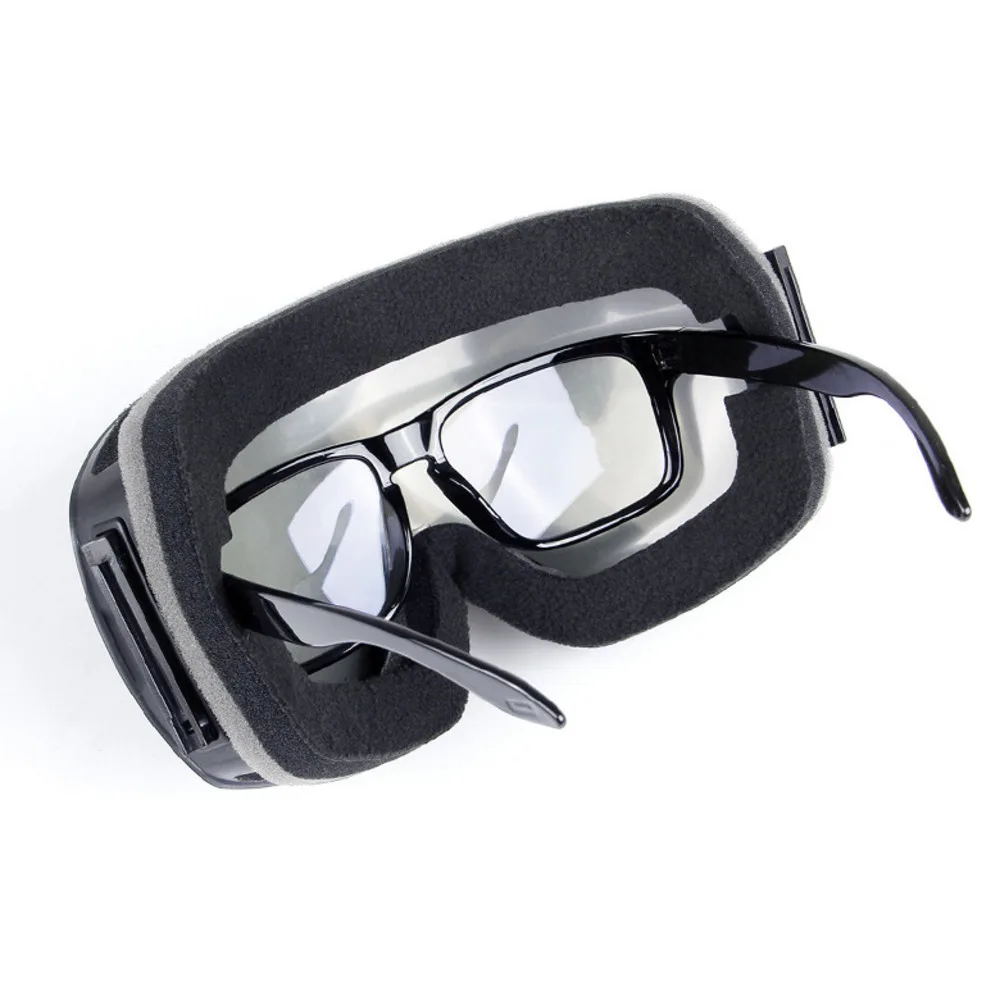 Large spherical foldable myopia glasses, double-layer anti fog adult skiing glasses_voghion.com