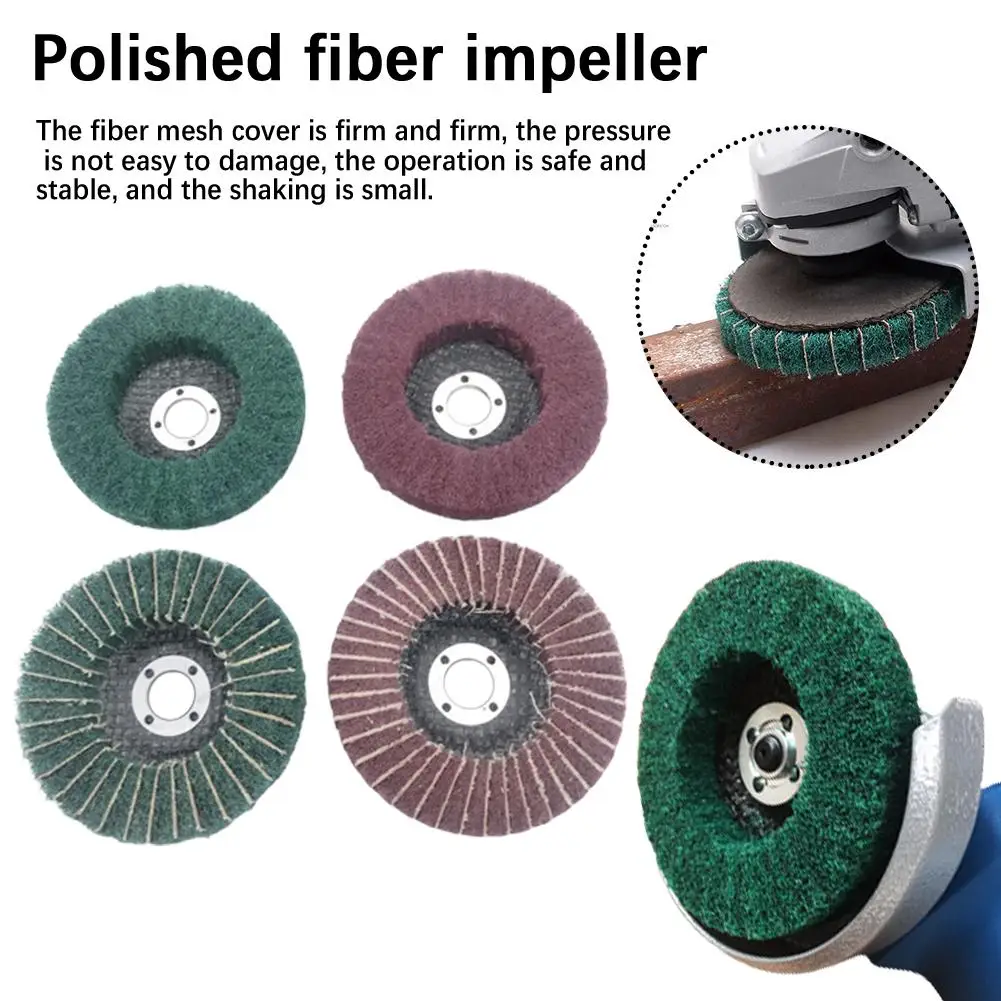 

Polished Fiber Impeller 100mm Grinding Wheel Flap Disc Grinding Nylon Abrasive Wheel Fiber Tool Wheel Pad Grinding V7j5