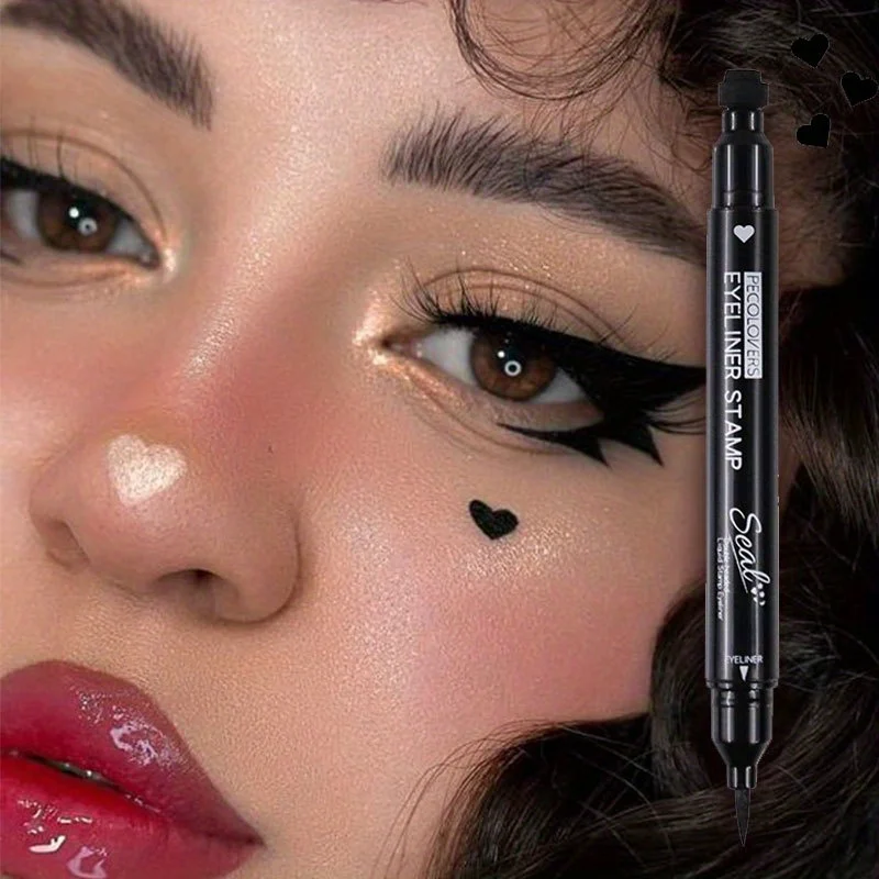 Star Liquid Eyeliner Black Moon Stamp Eyeliner Pencil 2 in 1 Waterproof Long-lasting Easy Applying Eye Eyeliner Pen Makeup_voghion.com