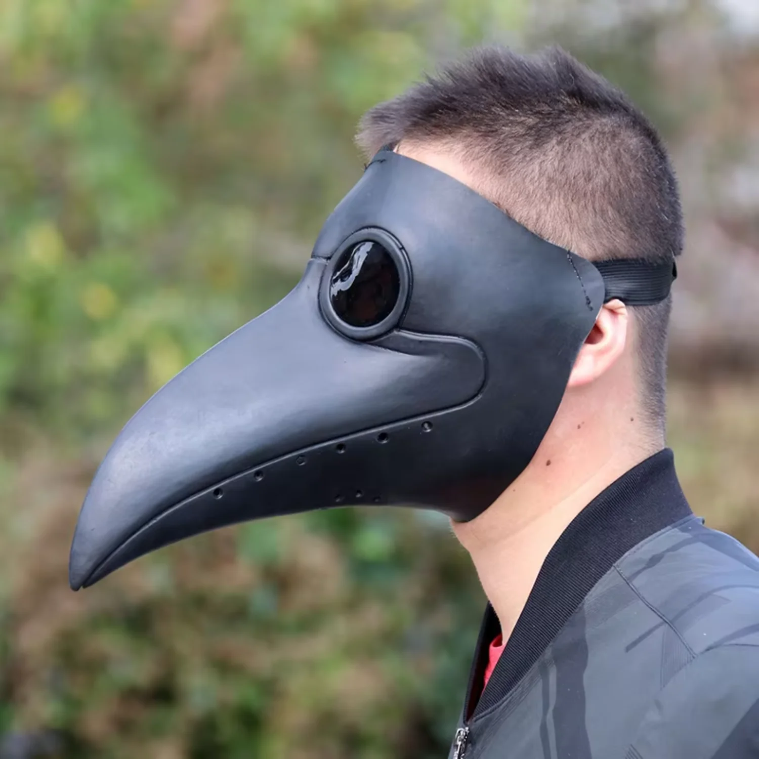 Plague Doctor Mask Black Long Nose Bird Beak Steampunk Halloween Costume Props Mask Gas Costume for Kid and Adult