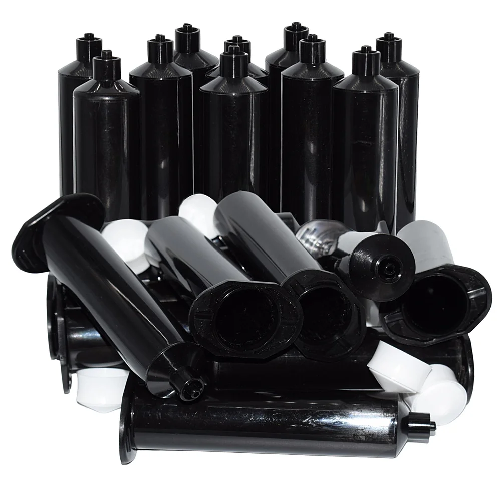 

20 Pieces 30ml Industrial Glue Syringe Tube 30cc Black Syringes Adhesives Dispensing Glue Barrel Set for 30ml UV Glue Guns Tools