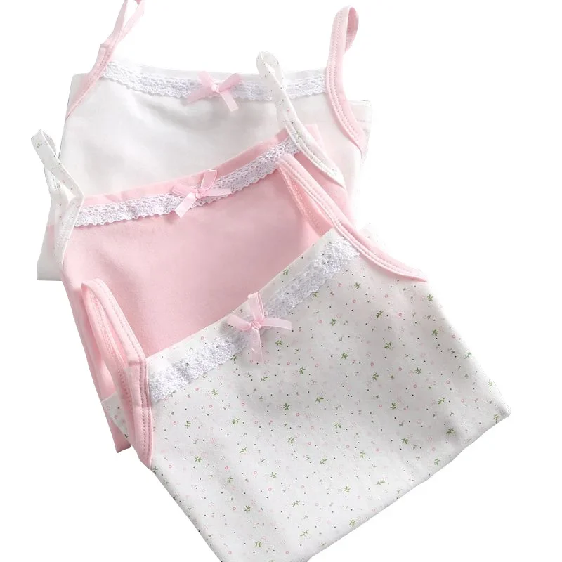 Floral Print Girls' Cotton Vest A- Class Inner Wear Baby Base Layer Top Children's Clothing Toddler Girls' Tank Top