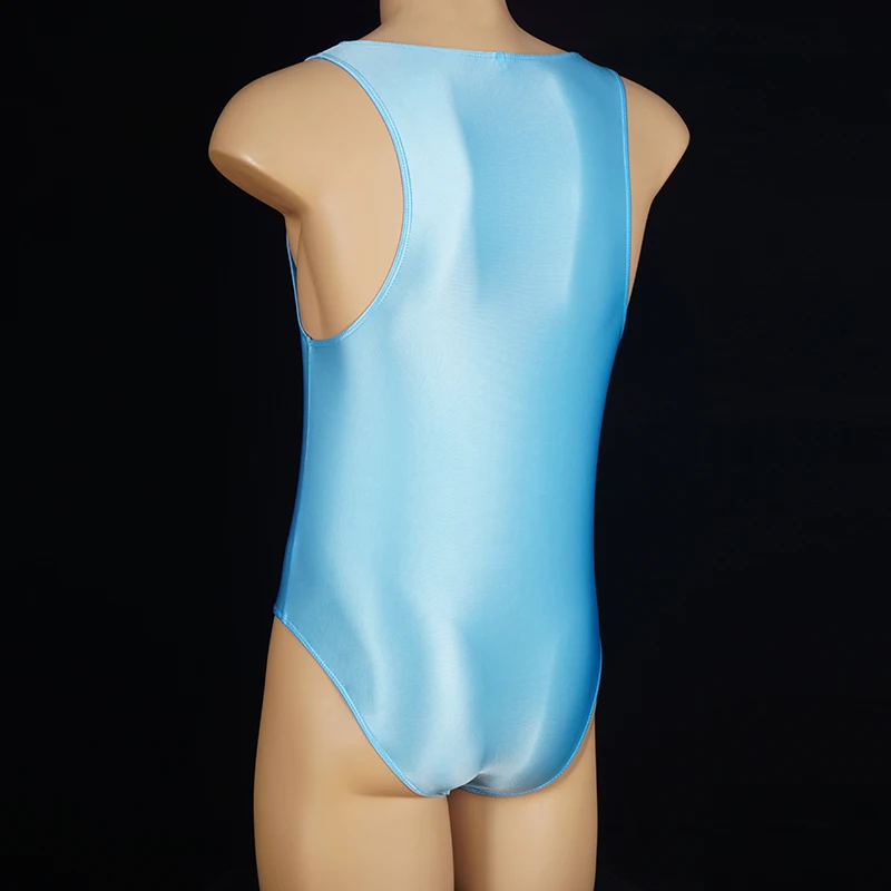Shiny Swimsuit Man Japanese One Piece Swimsuit Men's Body Suit High Cut Sexy Glossy Tight Swim Wear Plus Size Bathing Suits