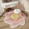 Round Flower Shaped Bedside Rug Modern Nordic Carpets for Living Room Fluffy Soft Bedroom Decor Carpet Irregular Plush Floor Mat 4