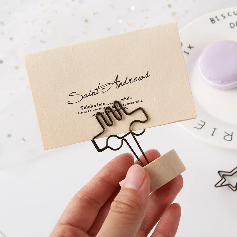 2pc Creative Vintage Card Holder Cute Cartoon Animal Photocard Holder Ins Korean Memo Pad Organizer Wood Desk Accessories