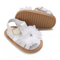 0-18M Baby Summer New Girl Sandals Flower Decoration Anti slip Rubber Soft Sole Flat Shoes First Walking Shoe 3
