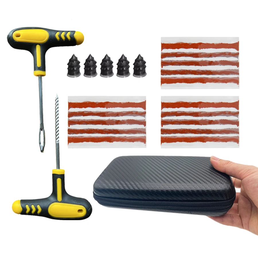 طقم تصليح إطارات الدراجات النارية أدوات التوصيل ثقب الإطارات في حالات الطوارئ لشرائط إطارات السيارة اثارة الغراء مجموعة أدوات إصلاح