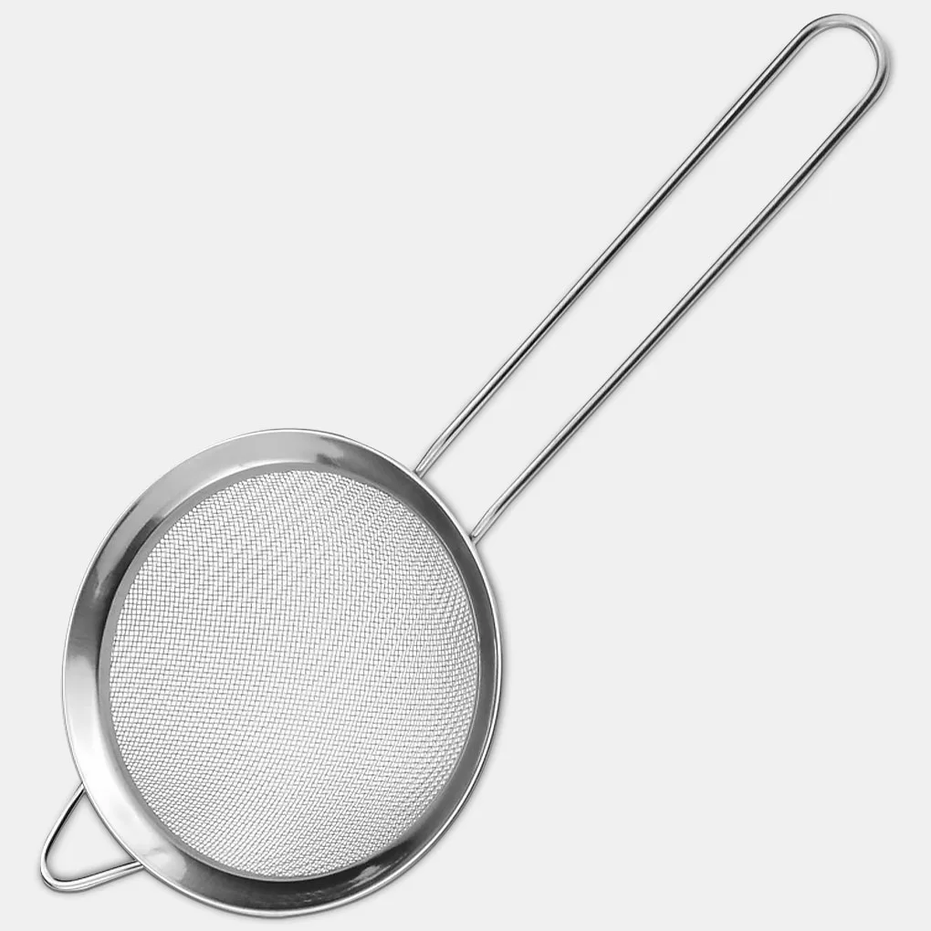 

Fine Mesh Strainer for Kitchen Stainless Steel Tea Colander Long Handle Food Sifter Flour Sieve Baking Tool 20cm