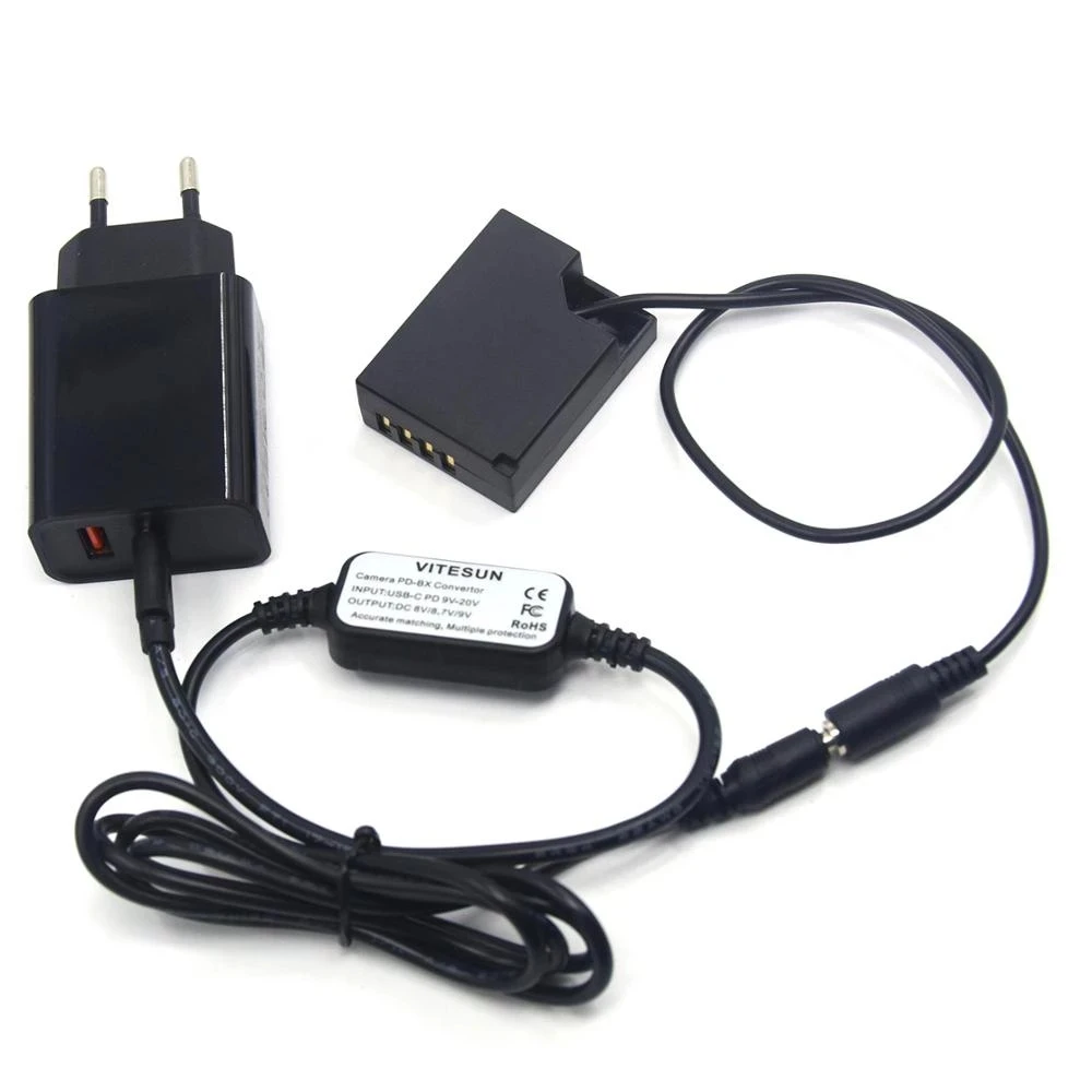 USB Type-C 충전기 케이블 + CP-W126 더미 배터리 + Fujifilm X-PRO1 X-E1 X-E2 X-T1 T10 X-T2 X-A1 HS33 HS50 EXR용 PD 충전기