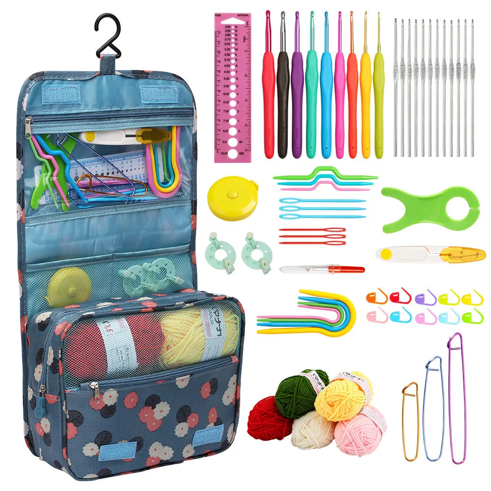 

NEW Wool Crochet Hooks Set Beginner Handmade Crafts Knitting Crochet Hooks Needle Yarn Wools Storage Bag DIY Sewing Accessories