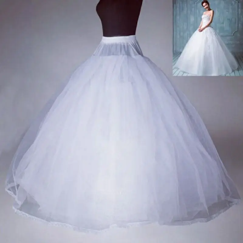 Wedding Petticoat 4/6/8 Layers Tulle Petticoat Wedding Accessories Chemise Without Hoops For A Line Wedding Dress Wide Puffy Underskirt