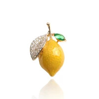 Enamel Yellow Lemon Brooches For Women Wedding Party Orange Causal Brooch Pins Gifts 2