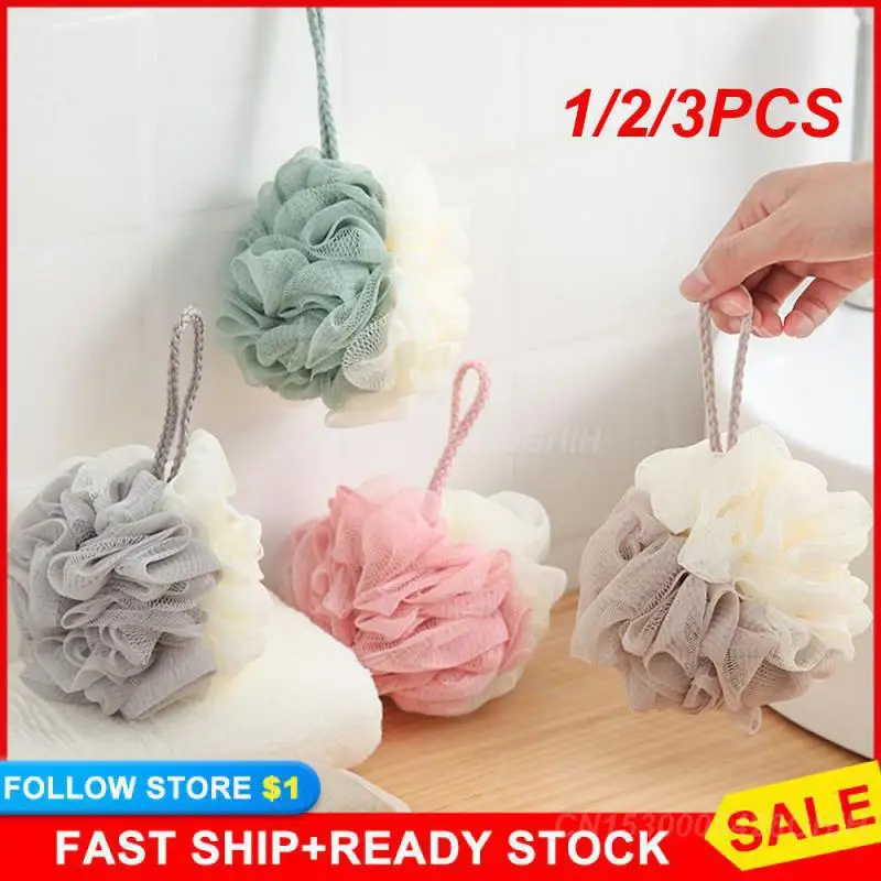 

1/2/3PCS Portable Bath Ball Breathable 1ocs Bath Towel Lanyard Design Bath Brush Not Easy To Disperse 50g Soft Bath Ball Firm