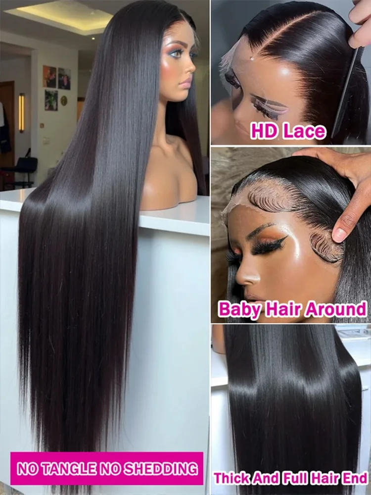 Hd Transparent Straight Lace Frontal Wig 13x6 Hd Lace Wigs Brazilian Bone Straight Lace Front Human Hair Wigs For Women