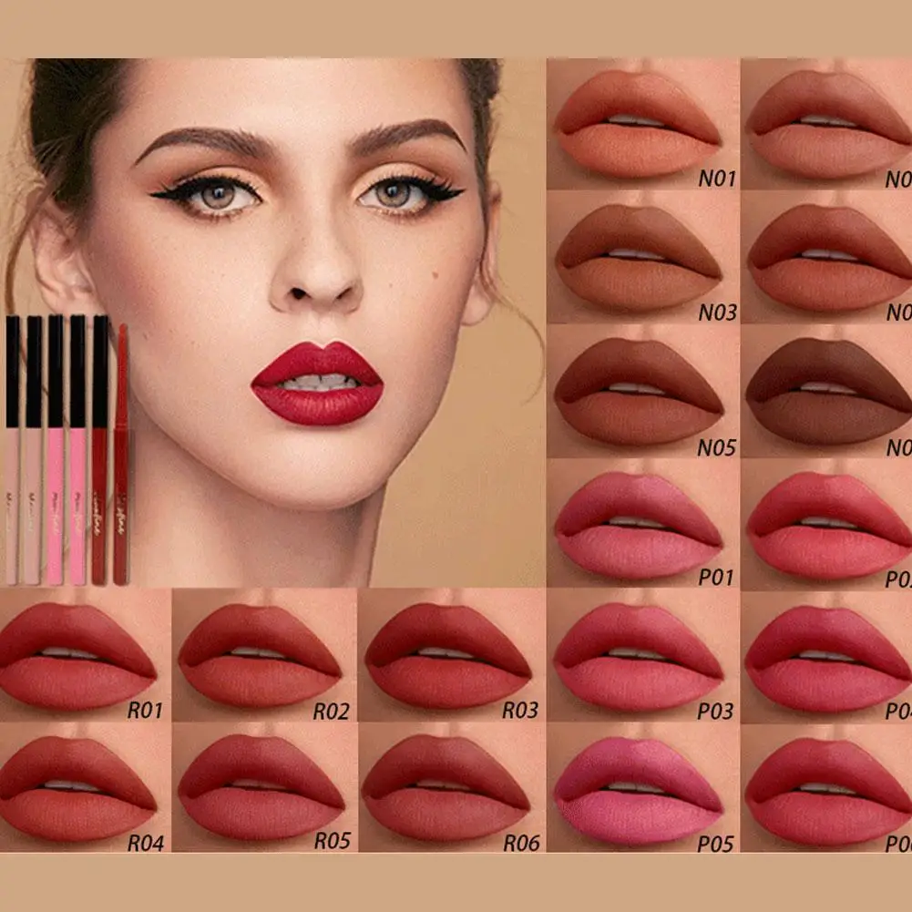

20 Colors New Lip Liner Automatic Rotating Waterproof Matte Lip Lipstick 2023 Long-lasting Lipstick Pen K9Z8