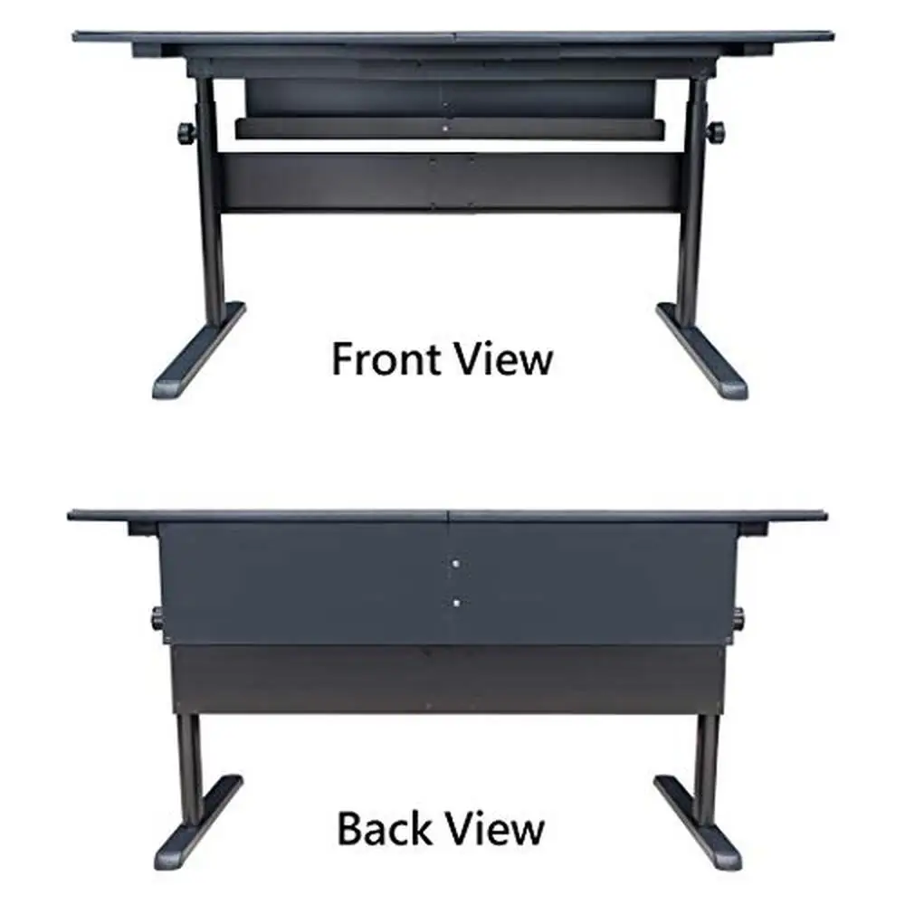 Gaming Desk Adjustable Heights Cable Management Heavy Duty Steel Frame Full-Sized Desk Mat 4