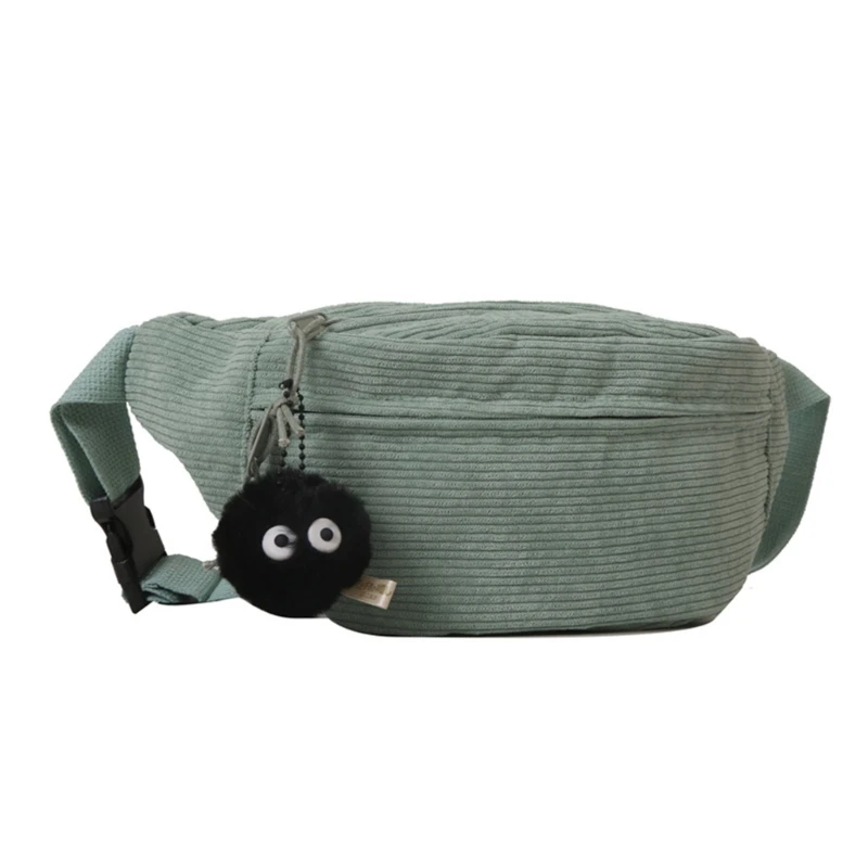 

2023 Waist Bag Corduroy Fanny Pack Large Capacity Solid Color Belt Bag Chest Bag for Girl Versatile Crossbody Waist Pack E74B