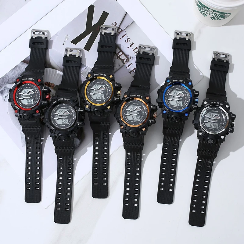 YIKAZE Men's LED Digital Watch Multifunction MilitaryMen Sports Watch Big Dial Waterproof Electronic Wristwatch for man Gifts 3