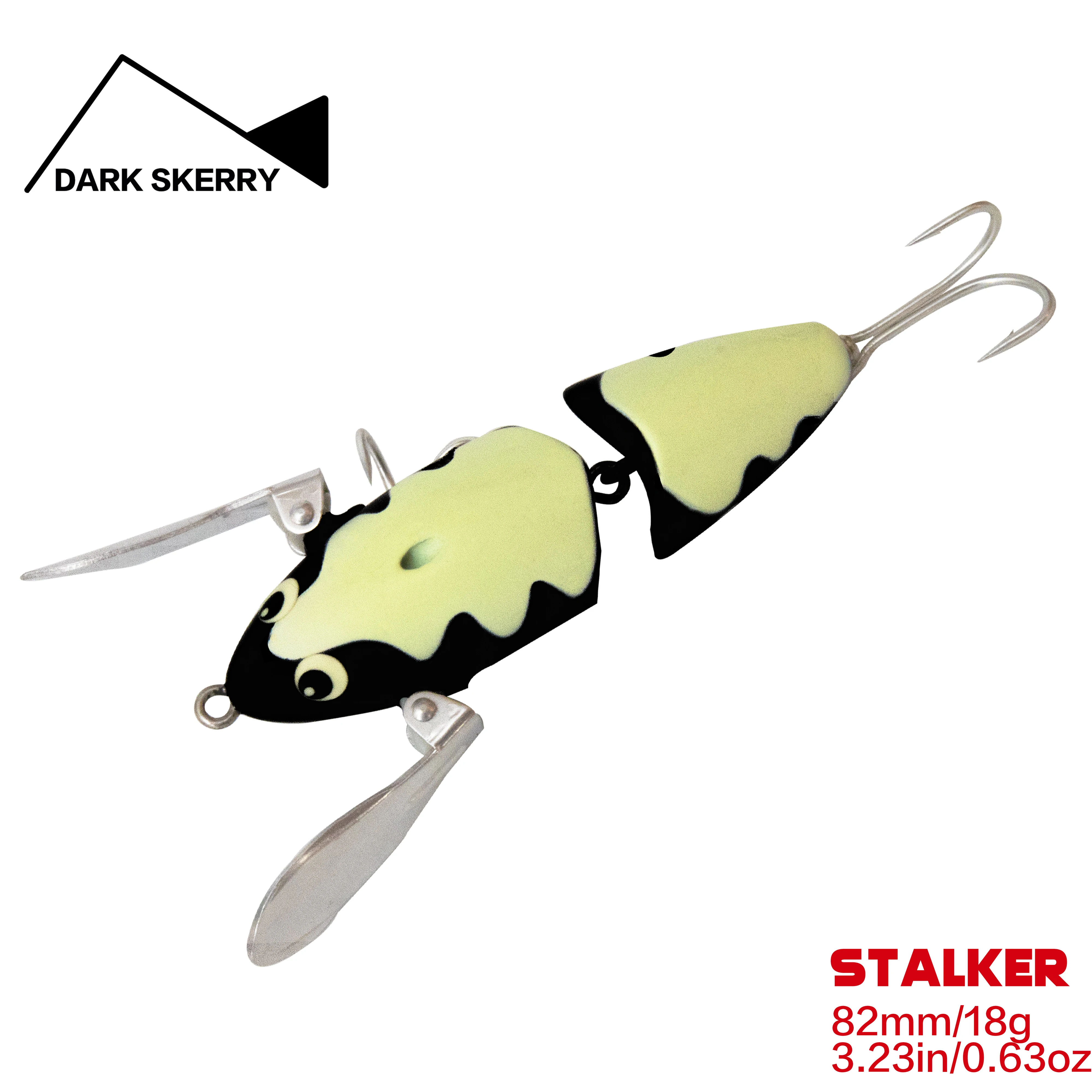 Topwater Catfish Lure 82mm/18g Floating Jointed Crawler Rattling Luminous Night Fishing Strong Surface Action Stable Swim - 2