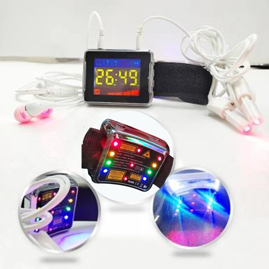 HLKGO Multicolor Cold Laser/Lazer Therapy Watch Reducing Blood Sugar Balance Blood Pressure hot sales dj lazer stage light full color 96 rgb patterns projector stage effect lighting for disco xmas party 1 head laser show