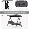 Outdoor Patio Porch Swing Adjustable Backrest, 3-seat Swing Chair with Weather Resistant Steel Frame for Backyard 6