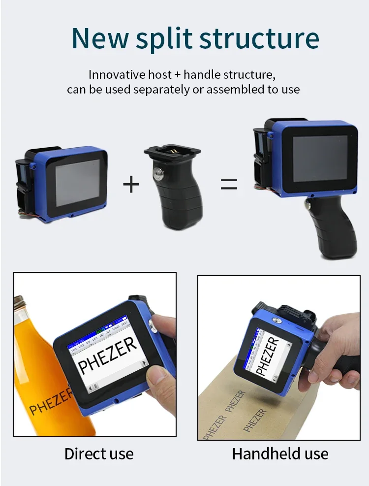 PC12 12.7mm Handheld mini printer Detachable mini printer QR Bar Batch Code Date