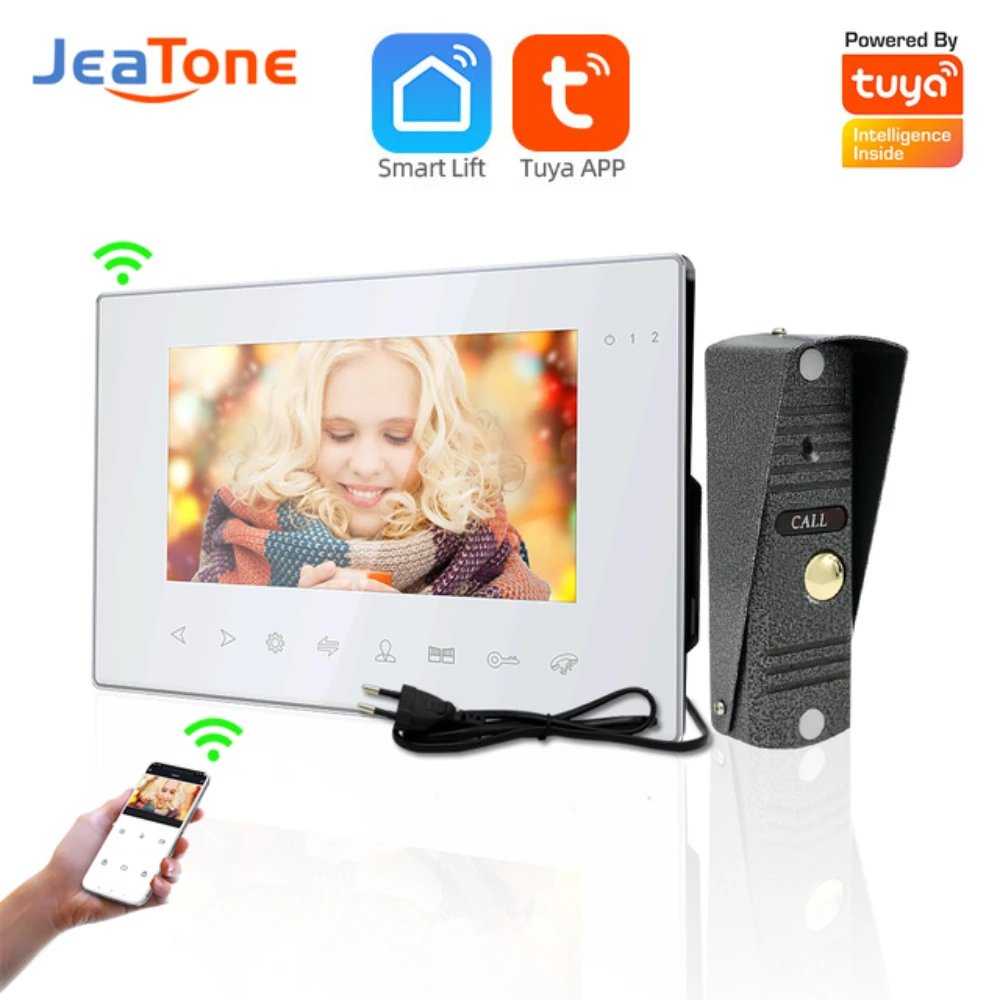 

Jeatone 7Inch Wireless Street Video Intercom Interphone for Apartment Video Doorphone 1200TVL Call Panel AC220V Support Tuya APP