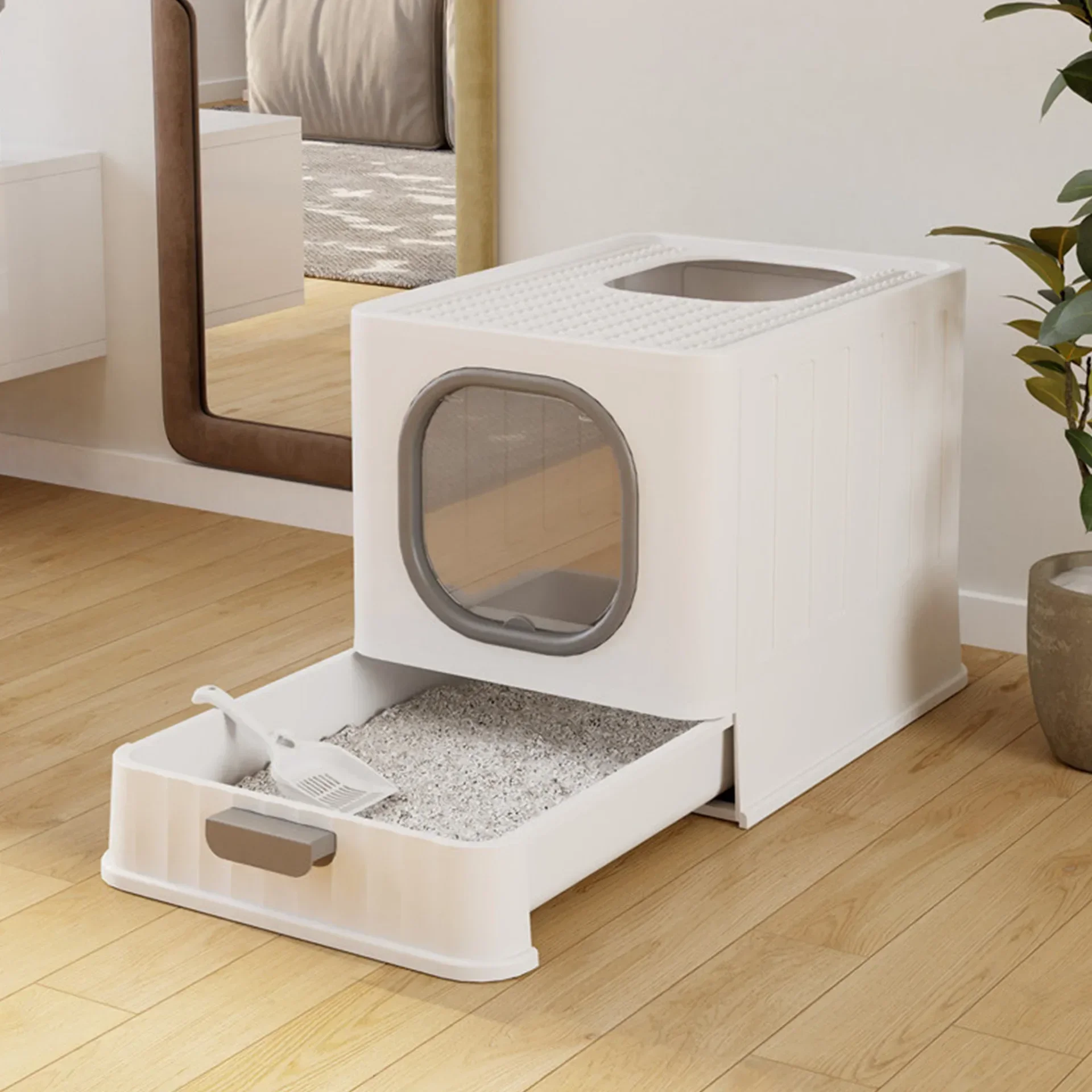 Sealed Plastic Litter Box, Cleaning Product, Foldable, Odor Resistant, Anti-splash, Excellent Volume Cat Toilet Sealed Plastic Litter Box, Cleaning Product, Foldable, Odor Resistant, Anti-splash, Excellent Volume Cat Toilet