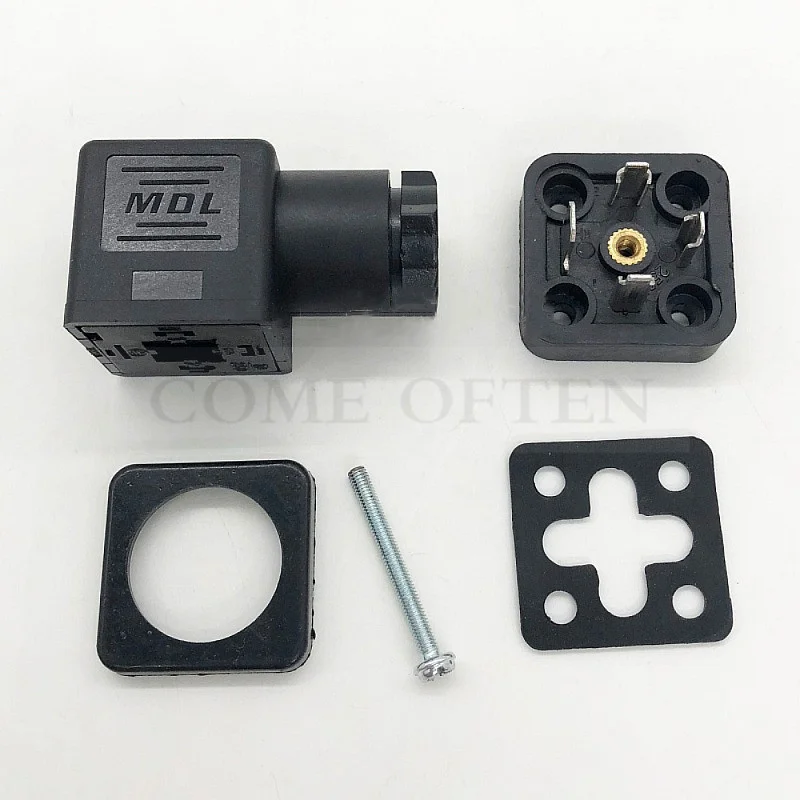 DIN43650ASolenoidValveKitsPlug0200SZHydraulicSolenoidValveJunctionBox4PIN3PINSquare