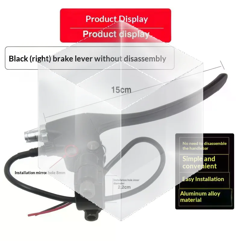 Freni Affidabili con 1/2 Leve Freno per E-Bike in Lega di Alluminio, Sinistra e Destra, Facili da Impugnare per Veicoli Elettrici - immagine 4