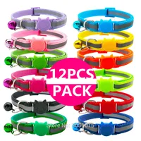 12PCS Safety Break away Cat Collar Kitten Small Cat Reflective Quick Release 1