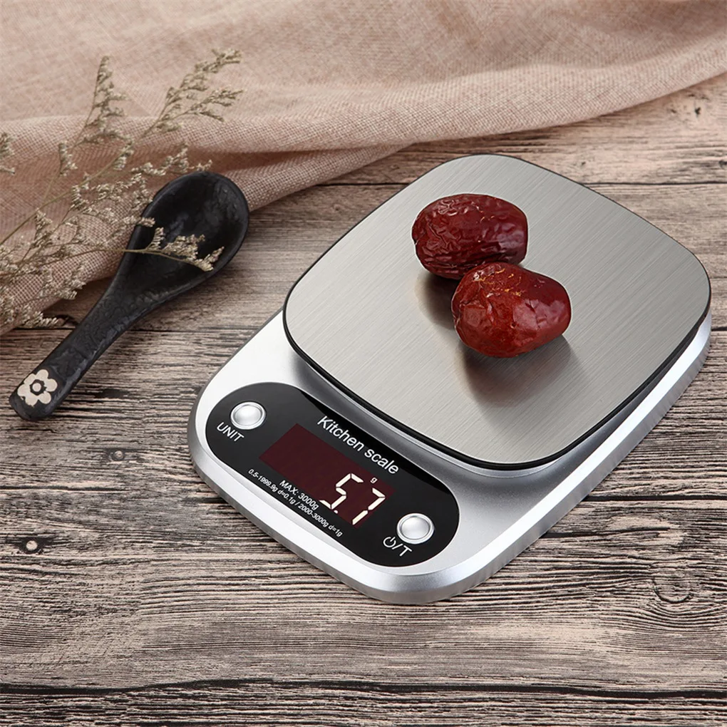 Kitchen Scale Stainless Steel Weighing For Food Diet Postal Balance  Measuring LCD Precision Electronic Scales