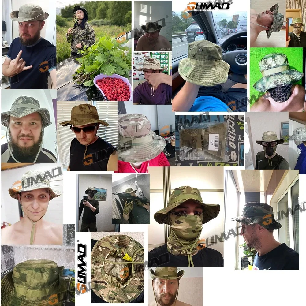 Tactical Camouflage Cap Military Hat Men Women Outdoor Sports Sun Boonie Bucket Fishing Hiking Hunting Climbing Hats Panama Caps