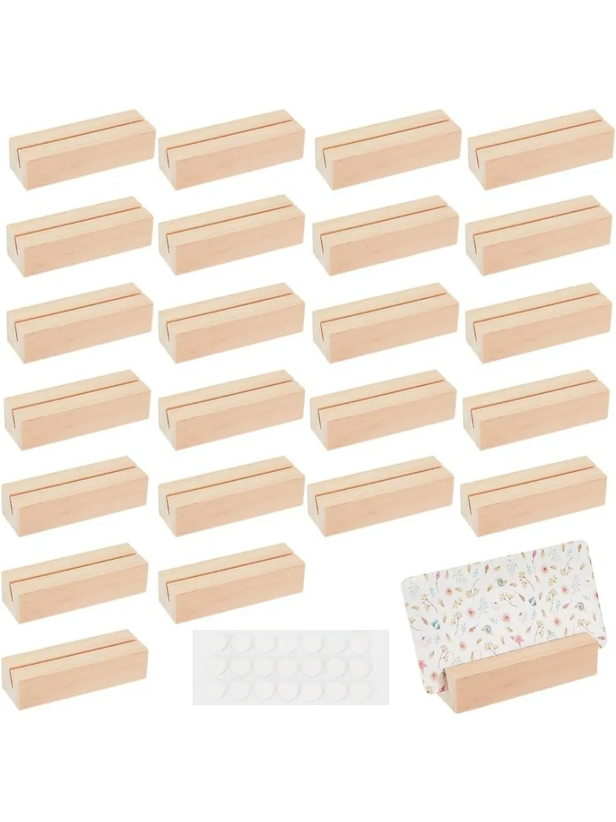 20PCS Wood Place Card Holders Wood Name Card Holder Table Number Stands for Wedding Party Events Decoration Double Sid