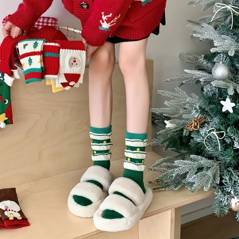 

Женские и мужские рождественские праздничные носки, забавные красочные праздничные повседневные носки с мультяшным принтом, 066C
