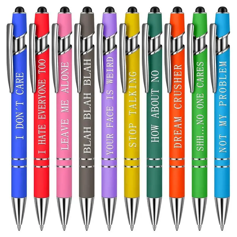 https://ae01.alicdn.com/kf/Sc71ff5dcda8842018d3991de8fdecbcca/Funny-Pens-Desk-Pens-With-Screen-Touch-10-Pieces-Ballpoint-Pens-Office-Inspirational-Snarky-Screen-Touch.jpg