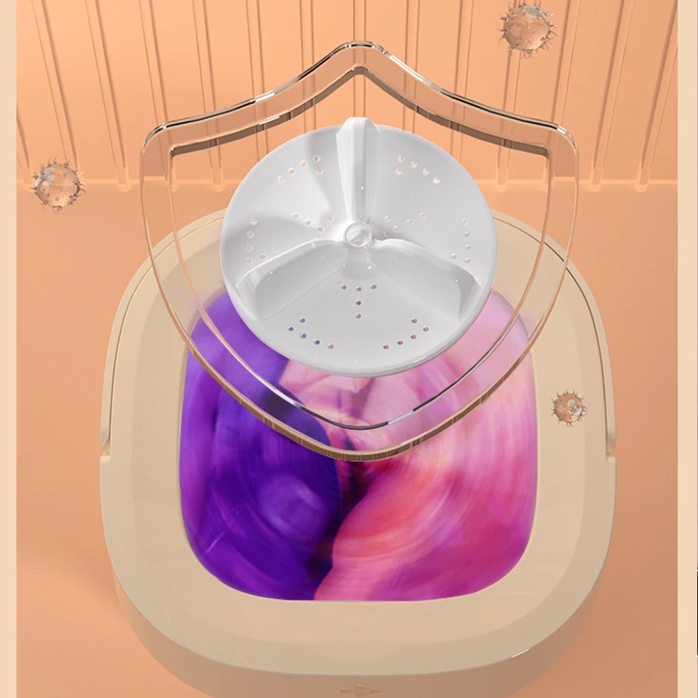 Portable Washing Machine Mini Washer with Drain Basket, Foldable Small  Washer for Underwear, Socks, Baby Clothes, Towels, Delicate Items (Pink)